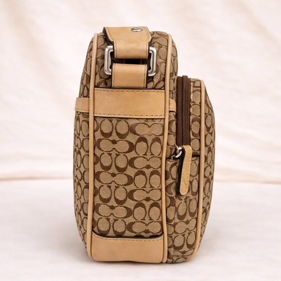 Coach Vintage Signature Crossbody Bag Canvas Leather - Picture 4 of 9